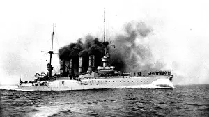 The German flag ship sunk by the British near the Falklands: The cruiser Scharnhorst