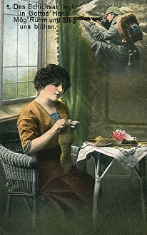 Knits Gallery: German Girl knits socks for her man on the frontline