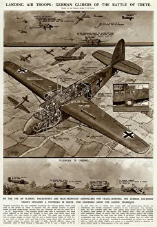 Airborne Collection: German gliders in Battle of Crete by G. H. Davis