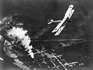 WWI Aircraft Collection: German Gotha biplane in flight, WW1
