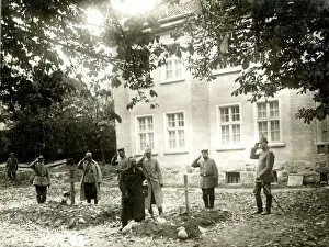 German graves in college garden, Lyck, Poland