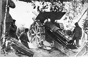 Gunner Gallery: German gunners with heavy artillery, France, WW1
