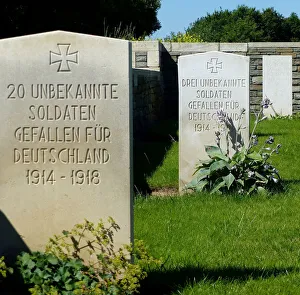 German headstones over 2 mass graves, Locre No 10 CWGC