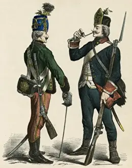 German Hussar and Infantryman