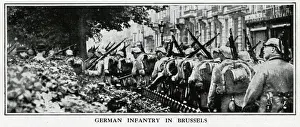 German infantry in Brussels, WW1