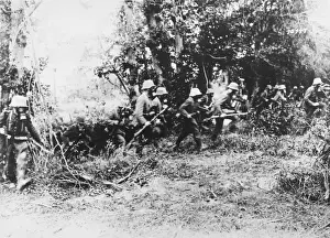 German infantry in gas masks WWI