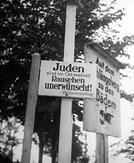 Jews Prints: German No Jews sign probably 1930s