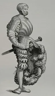 Cavalier Prints: German Knight. Drawing by Albrecht Durer, 15th