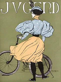 Mania Collection: German Lady Cyclist 1896