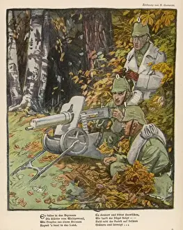 Partially Prints: German Machine Gun / 1914