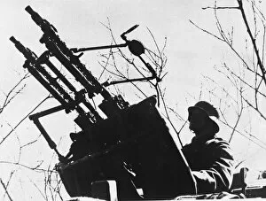 Aisne Gallery: German machine gun position in France WWII