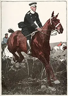 Joins Prints: German officer joins the chase. Date: 1910