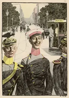 German Officers in Town