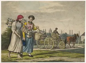 Milk Maid Prints: German Peasant Girls