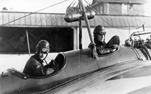 Images Dated 10th October 2011: Two German pilots in Taube monoplane, WW1