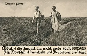 Encourage Prints: German postcard, young couple walking
