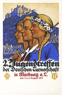 Gymnasts Gallery: German postcard, young gymnasts at Marburg an der Lahn
