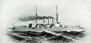Steamship Prints: German pre-dreadnought battleship, SMS Braunschweig