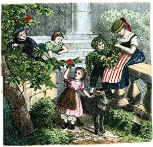 Images Dated 26th April 2018: German print - Four Seasons - Spring