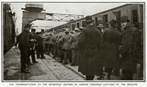 Belgians Prints: German prisoners captured by Belgians, WWI