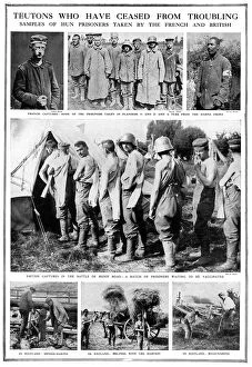 Vaccination Collection: German prisoners line up to be vaccinated, WW1