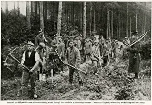 German prisoners making a road in southern England 1917