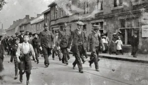 Marched Prints: German Prisoners of War marching to Redruth workhouse