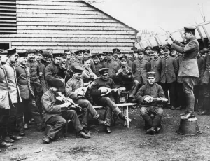 Mandolin Prints: German prisoners of war with musical instruments, WW1