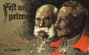 German propaganda postcard, two Kaisers, WW1