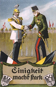 Strength Gallery: German propaganda postcard, two Kaisers, WW1