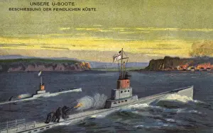 German propaganda postcard, Our U-Boats, WW1