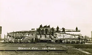 Capture Collection: German Railway gun captured at the Battle of Amiens - WW1