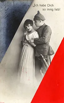Affection Collection: German Romantic Postcard - I love you so much