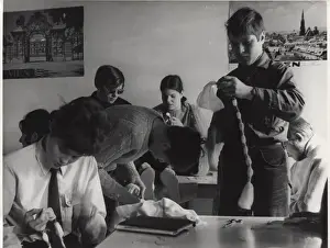 German scouts (girls and boys) doing crafts