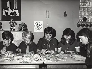 German scouts (girls and boys) doing crafts