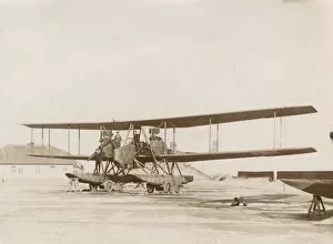 WWI Aircraft Collection: German seaplane on a beach, WW1