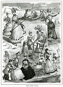 Croquet Gallery: German seaside costumes 1885