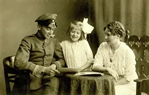 German soldier and his family, WW1
