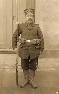 Attention Gallery: German soldier standing to attention, WW1