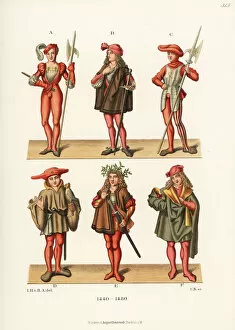 Rosary Gallery: German soldiers, hunter and young men of the 15th century