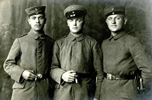 Three German soldiers, May 1917, WW1
