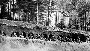 Images Dated 2nd January 2005: German soldiers in their rabbit-warren dug-outs in the Argonne