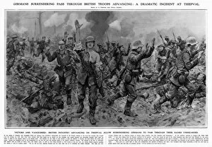 Vanquished Collection: German soldiers surrender at Thiepval, 1916