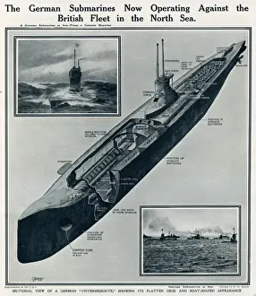 Appearance Prints: German submarines in North Sea by G. H. Davis