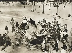 German Tank destroyed in Place de la Concorde