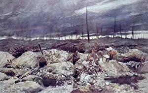 Stumps Prints: German trench, Somme, northern France, WW1
