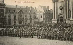Ranks Prints: German troop parade in Namur, Belgium - WWI