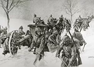 Images Dated 9th May 2006: German Troops and Artillery in the winter snows