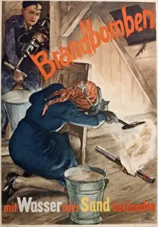 Tackle Prints: German wartime poster, how to deal with a fire bomb