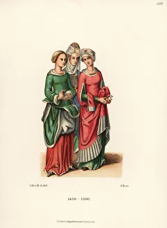 Images Dated 26th June 2019: German womens costumes of the late 15th century